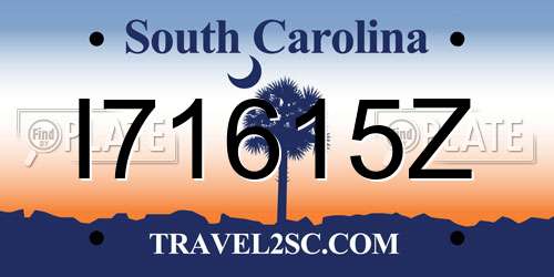 I71615Z South Carolina License Plate