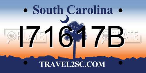 I71617B South Carolina License Plate