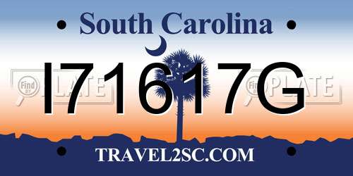 I71617G South Carolina License Plate