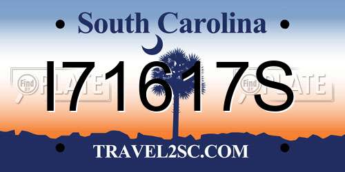 I71617S South Carolina License Plate