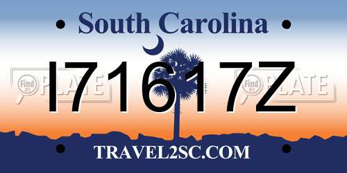 I71617Z South Carolina License Plate