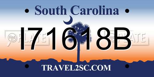I71618B South Carolina License Plate