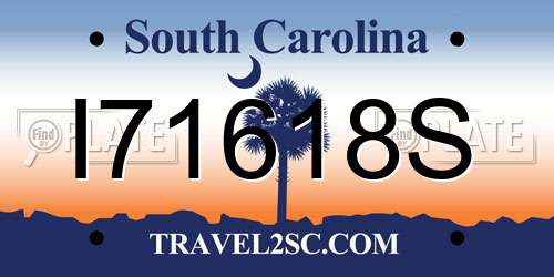 I71618S South Carolina License Plate