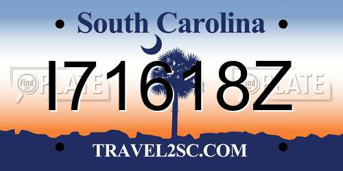 I71618Z South Carolina License Plate
