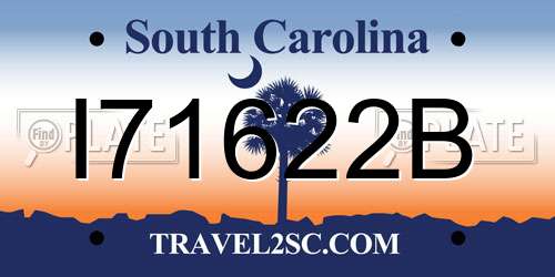 I71622B South Carolina License Plate