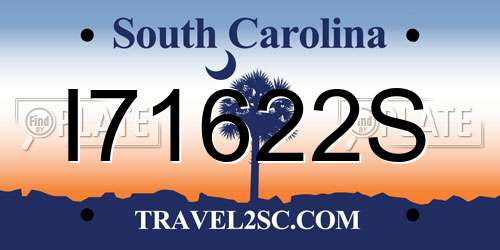 I71622S South Carolina License Plate