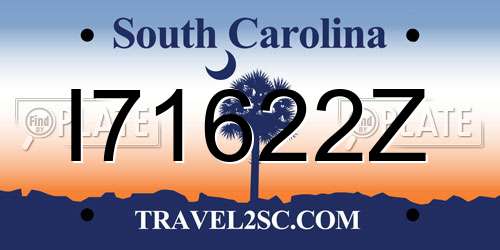 I71622Z South Carolina License Plate