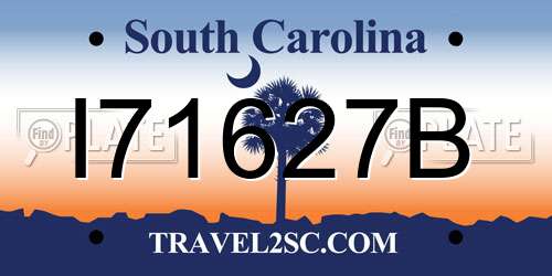 I71627B South Carolina License Plate