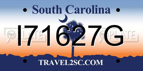 I71627G South Carolina License Plate