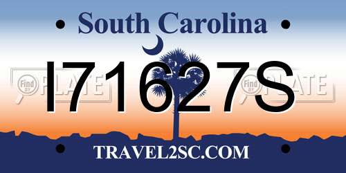 I71627S South Carolina License Plate