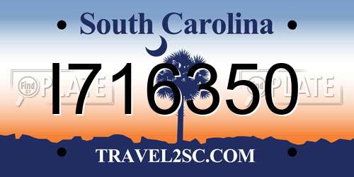I716350 South Carolina License Plate
