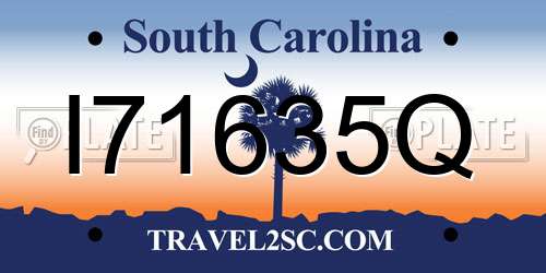 I71635Q South Carolina License Plate