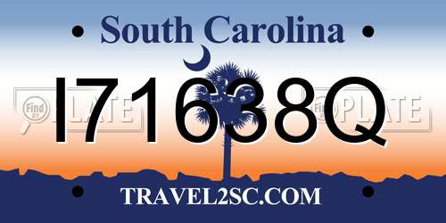 I71638Q South Carolina License Plate