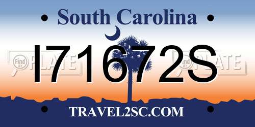 I71672S South Carolina License Plate