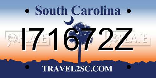I71672Z South Carolina License Plate