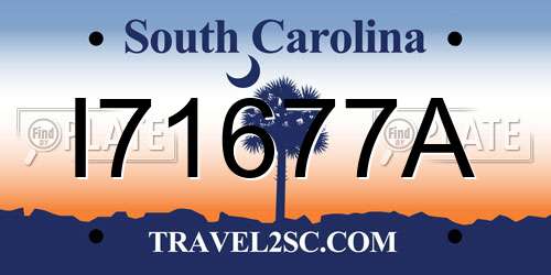 I71677A South Carolina License Plate