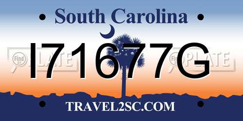 I71677G South Carolina License Plate