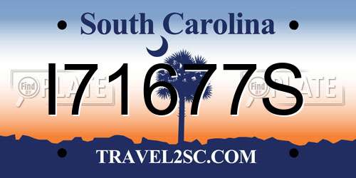 I71677S South Carolina License Plate
