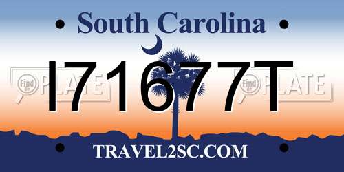 I71677T South Carolina License Plate