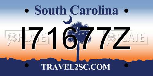 I71677Z South Carolina License Plate