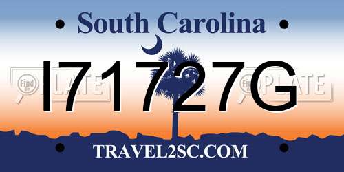 I71727G South Carolina License Plate