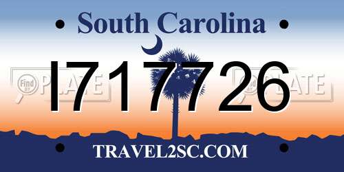 I717726 South Carolina License Plate