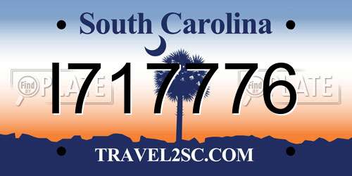 I717776 South Carolina License Plate