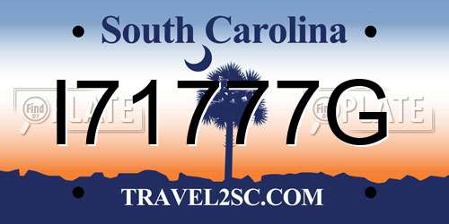 I71777G South Carolina License Plate