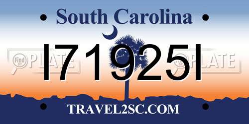 I71925I South Carolina License Plate