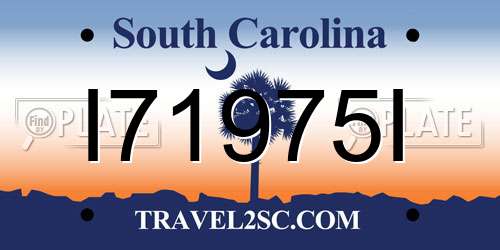 I71975I South Carolina License Plate
