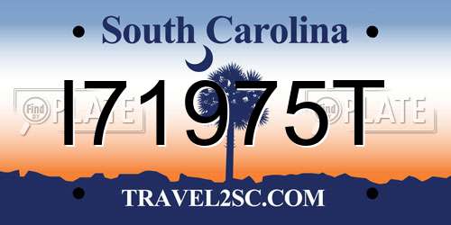 I71975T South Carolina License Plate