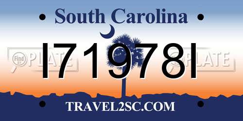 I71978I South Carolina License Plate