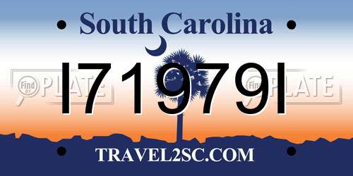 I71979I South Carolina License Plate