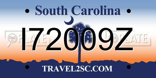 I72009Z South Carolina License Plate