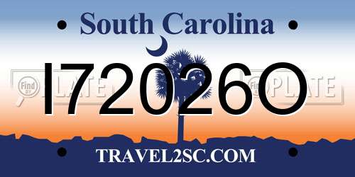 I72026O South Carolina License Plate