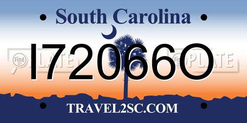 I72066O South Carolina License Plate