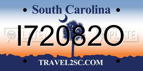I72082O South Carolina License Plate