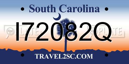 I72082Q South Carolina License Plate