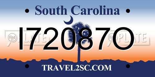 I72087O South Carolina License Plate