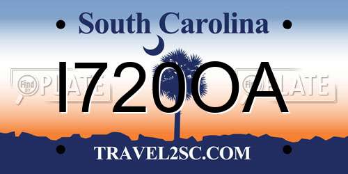 I720OA South Carolina License Plate