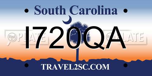 I720QA South Carolina License Plate