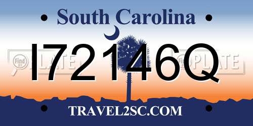 I72146Q South Carolina License Plate