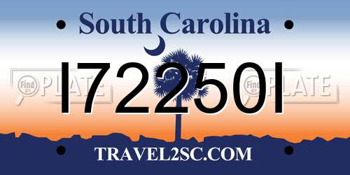 I72250I South Carolina License Plate