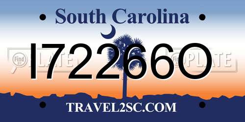 I72266O South Carolina License Plate