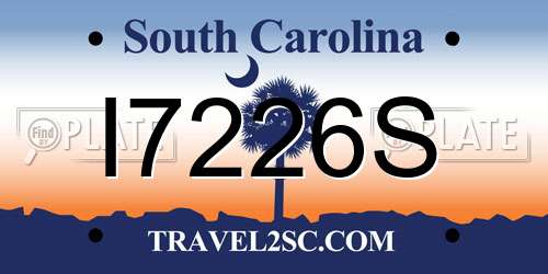 I7226S South Carolina License Plate