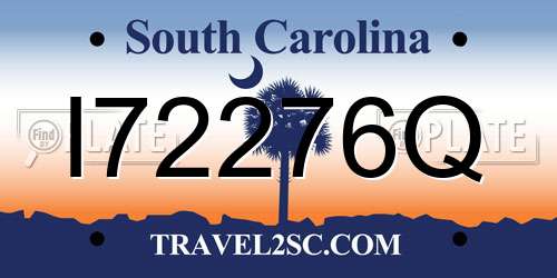 I72276Q South Carolina License Plate