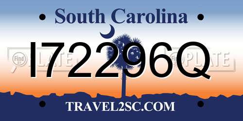 I72296Q South Carolina License Plate