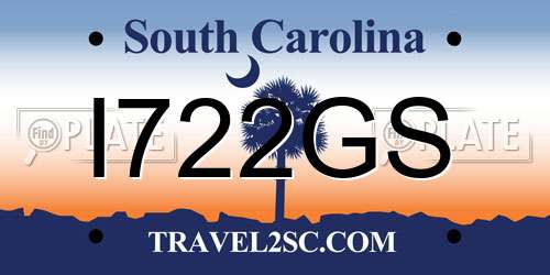 I722GS South Carolina License Plate