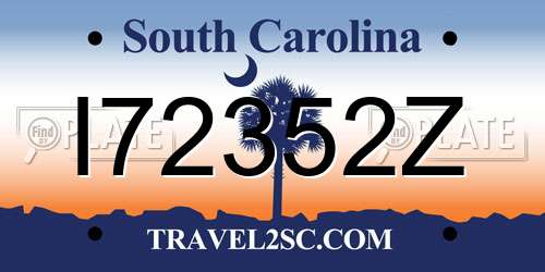 I72352Z South Carolina License Plate