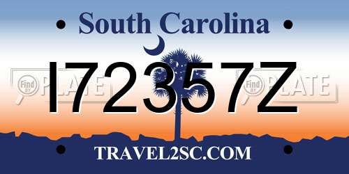 I72357Z South Carolina License Plate